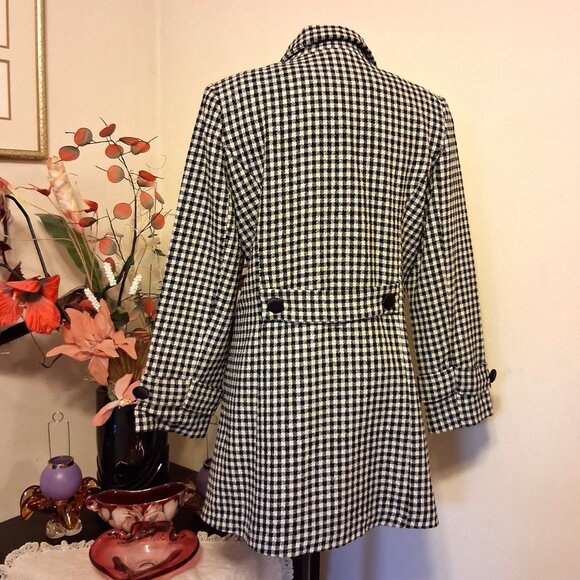 NEW Women’s Black White Double-Breasted Lined Trench Coat Winter Outerwear 16 XL - Picture 7 of 10